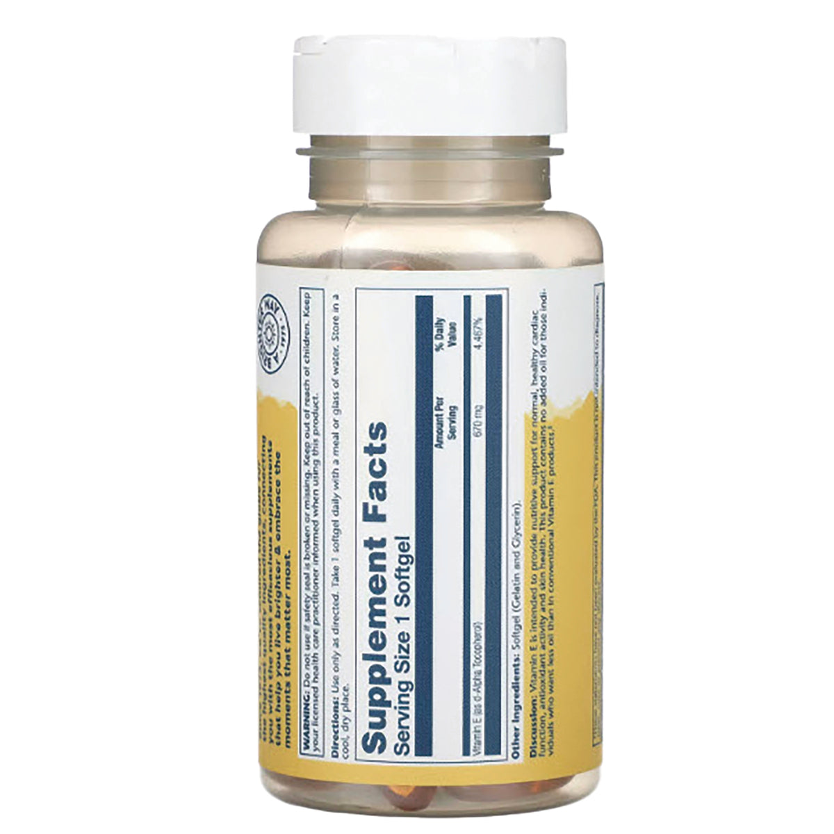 SLR424 | Back label showing Supplement Facts panel, serving size 1 softgel