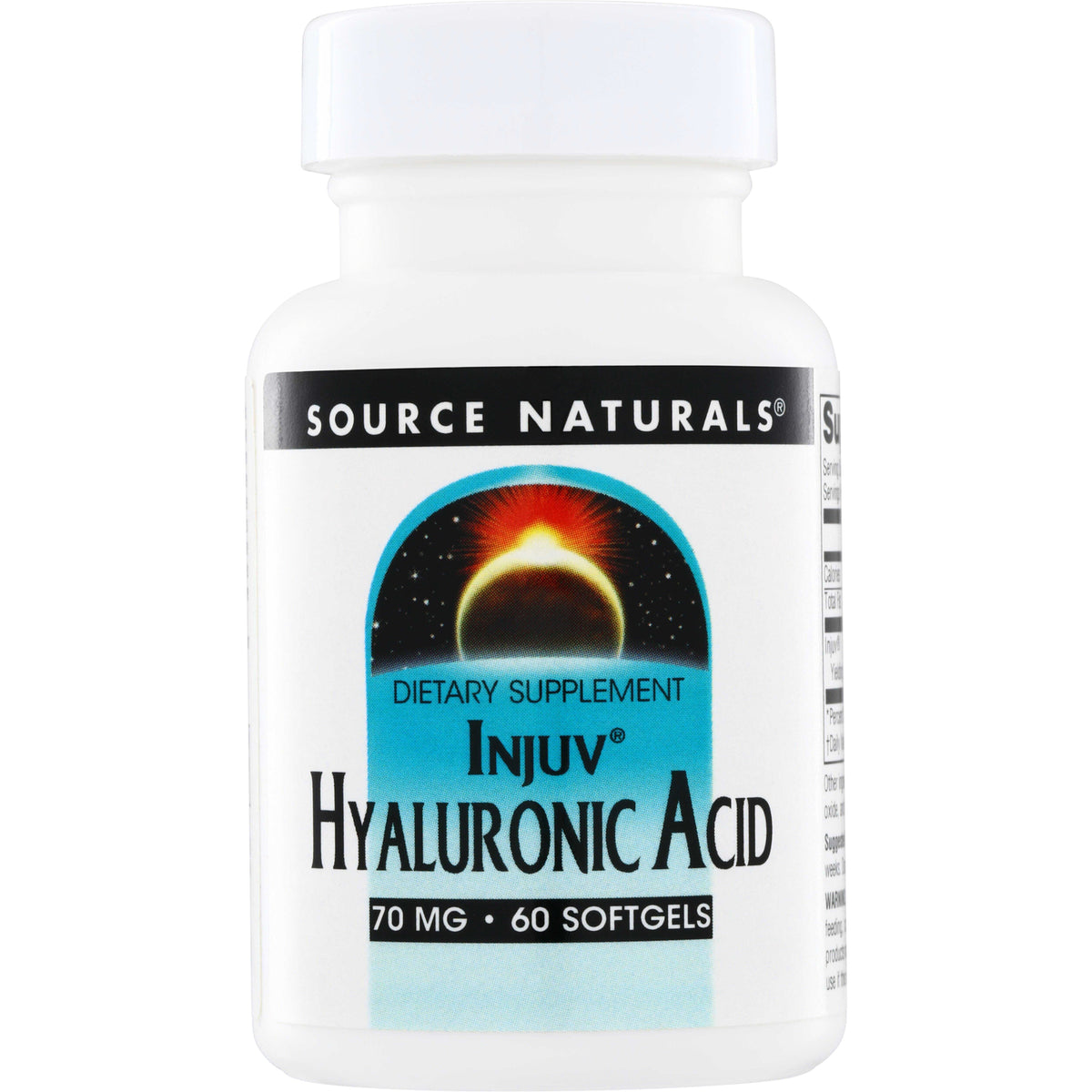 SN344 | Source Naturals Injuv Hyaluronic Acid dietary supplement, 70 mg, 60 softgels