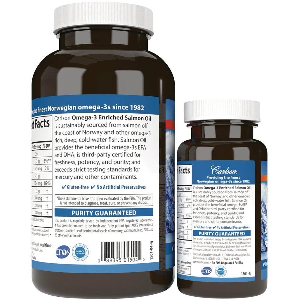 Two supplement bottles showing back labels with nutrition facts, ingredient text and PURITY GUARANTEED label - Thumbnail
