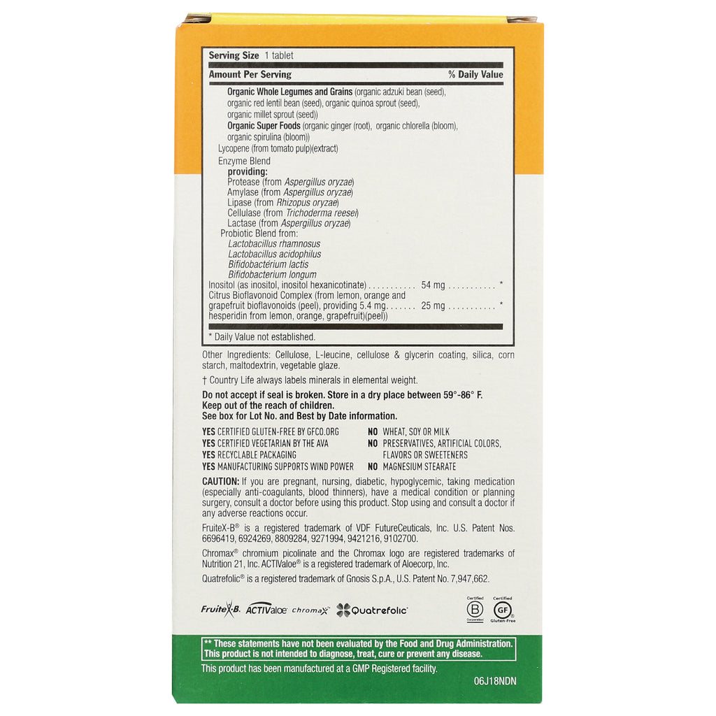 CRL527 | back of supplement box showing serving size, ingredient list, cautions and certifications panel - Thumbnail