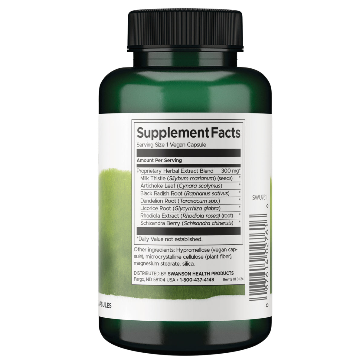 SWU761 | Back label with Supplement Facts