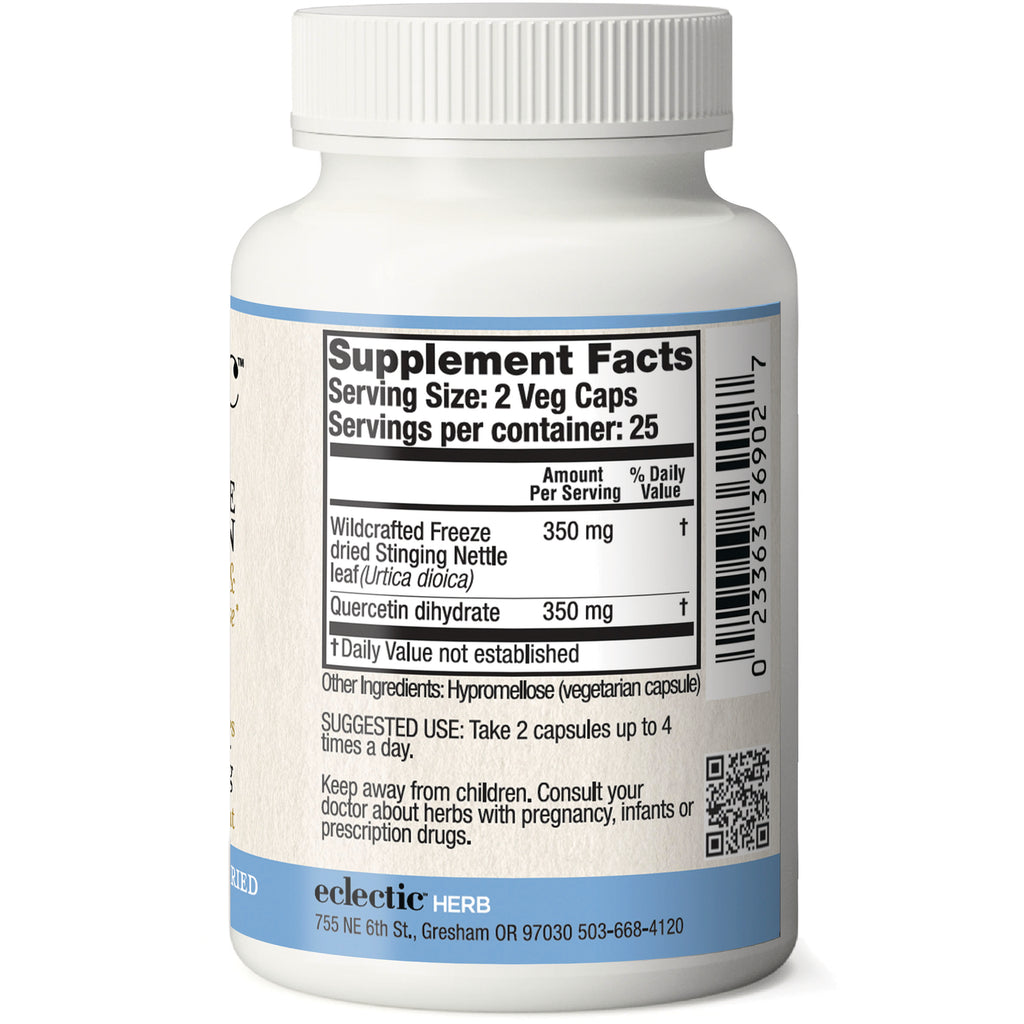 EC036 | back label showing Supplement Facts with serving size 2 Veg Caps, ingredients, suggested use and barcode - Thumbnail