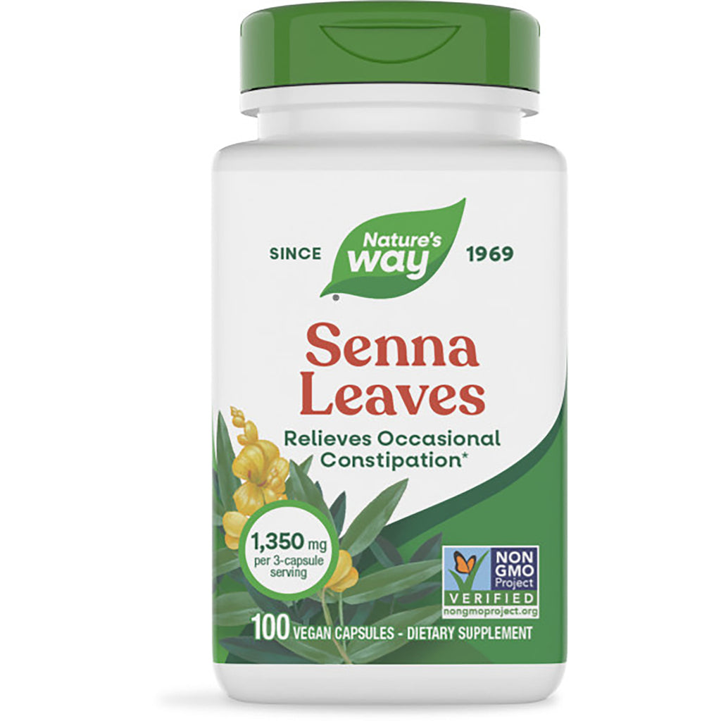 NW167 | Nature's Way Senna Leaves bottle showing front label, 100 vegan capsules, plant powered - Thumbnail