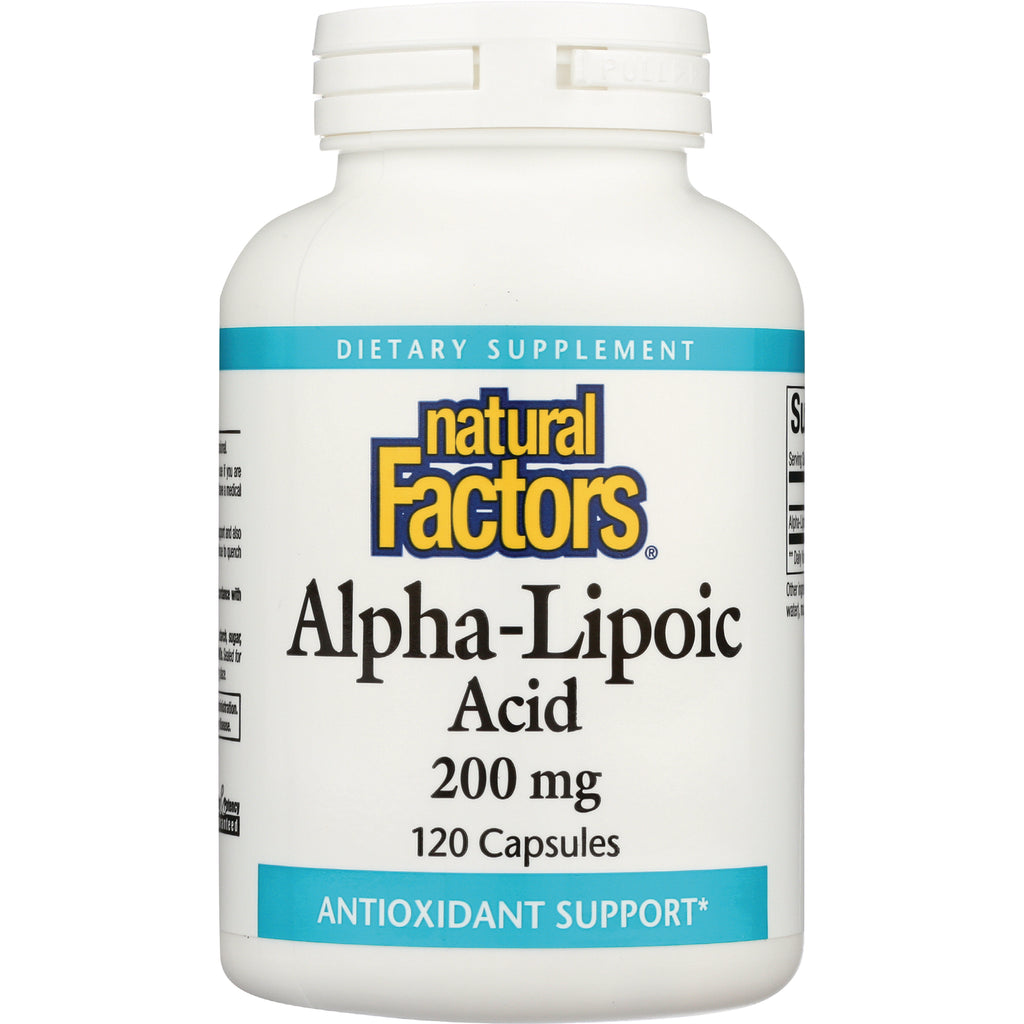 NFC145 | Natural Factors Alpha-Lipoic Acid 200 mg bottle, 120 capsules, front label showing antioxidant support - Thumbnail