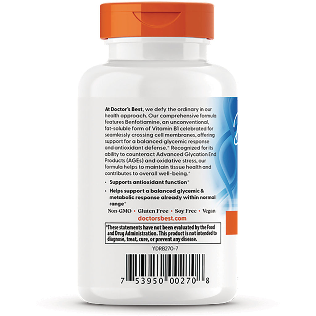 DB170 | back label of white supplement bottle showing ingredient text, bullet points, barcode and orange cap - Thumbnail