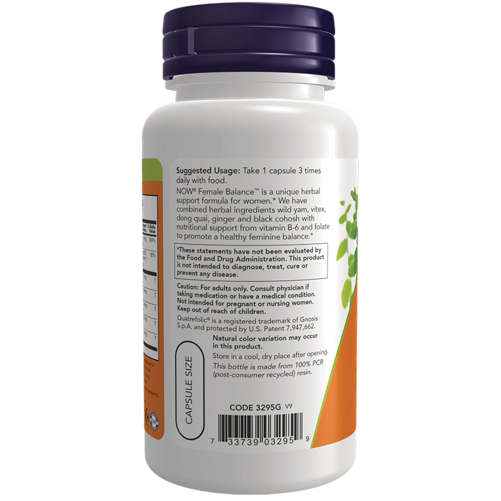 NWF1387 | Back of white supplement bottle showing suggested usage, caution text, ingredient panel and barcode - Thumbnail