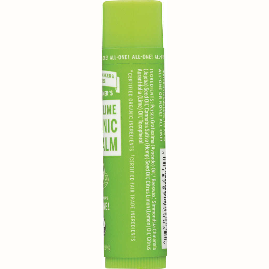 DRB031 | Back of green lip balm tube showing ingredients list and barcode - Thumbnail