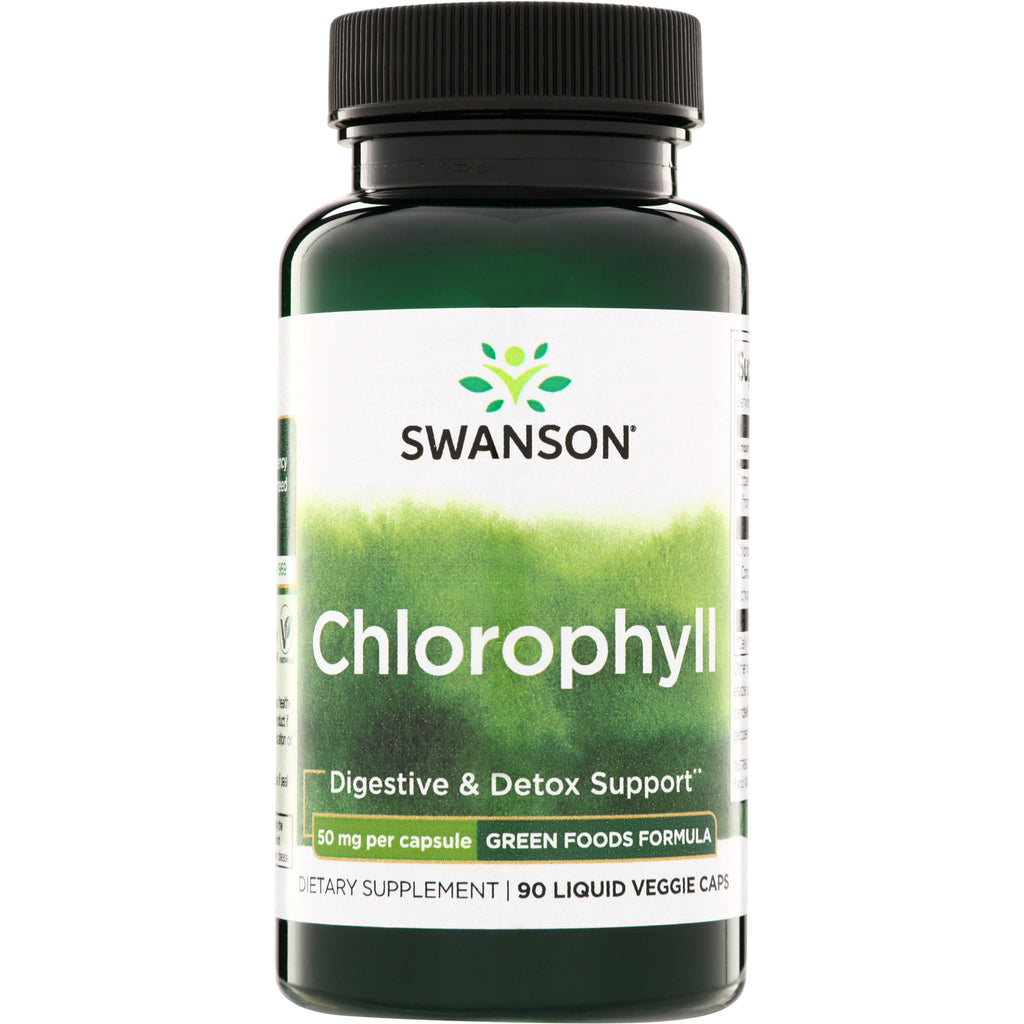 SWR056 | Swanson Chlorophyll, 50 mg per capsule, 90 liquid veggie capsDigestive & Detox Support - Thumbnail