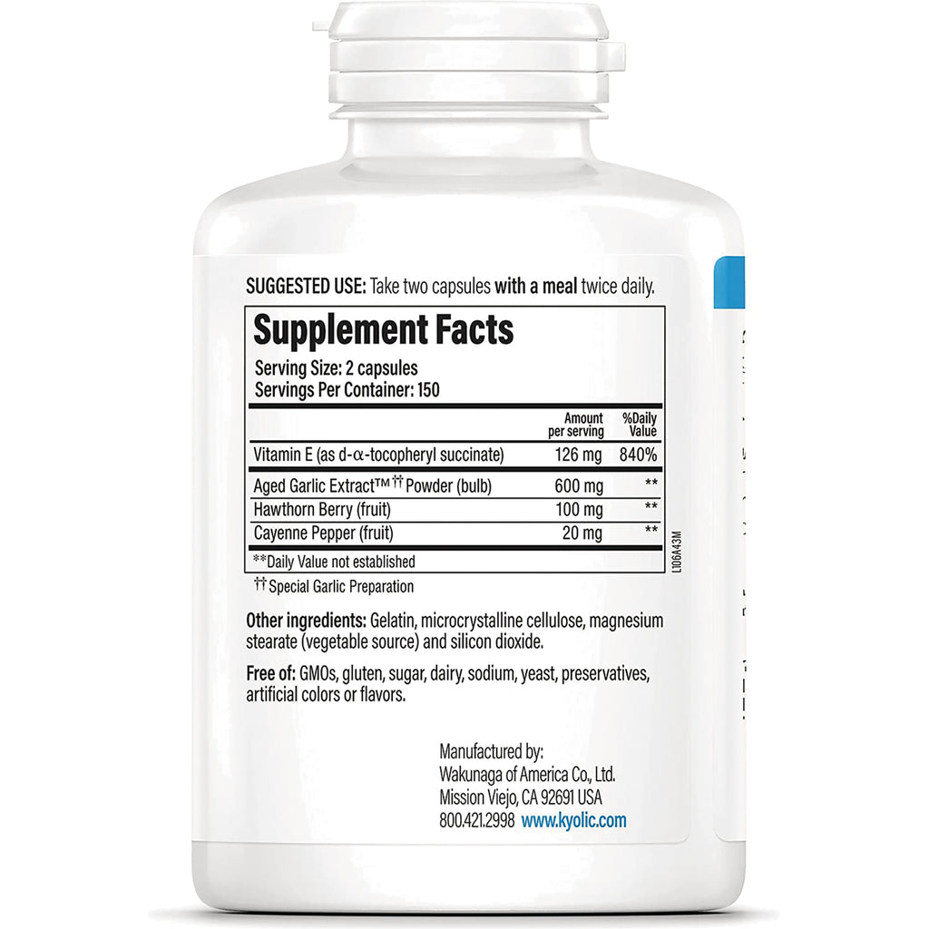 KY081 | Supplement facts panel on back of white bottle showing serving size, ingredient amounts and other ingredients - Thumbnail