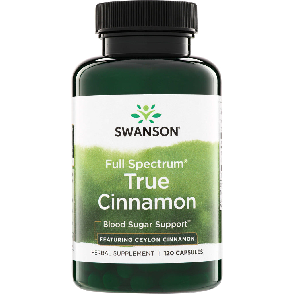 SW1752 | Swanson Full Spectrum True Cinnamon supplement, Blood Sugar Support, 120 capsules, featuring Ceylon cinnamon - Thumbnail