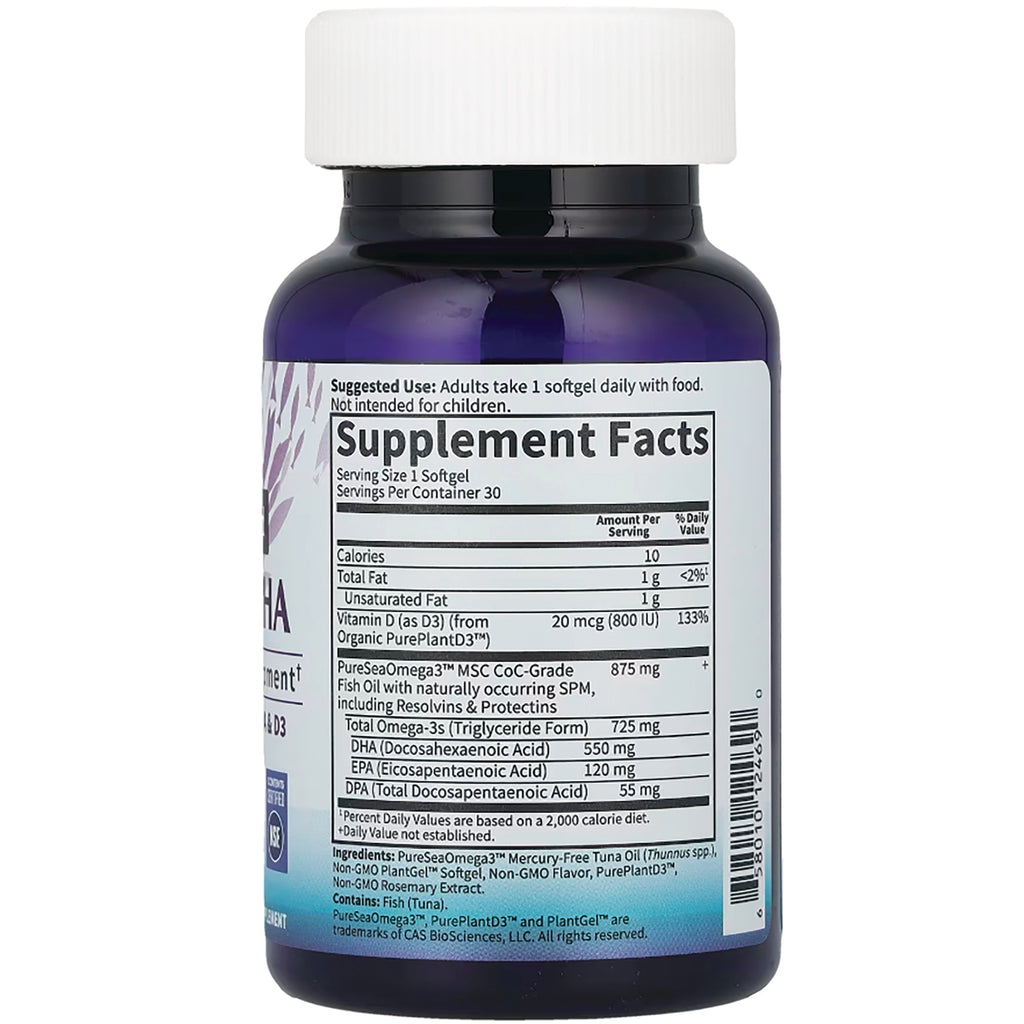 GLF320 | back label showing Supplement Facts panel and ingredient information on a dark blue supplement bottle - Thumbnail