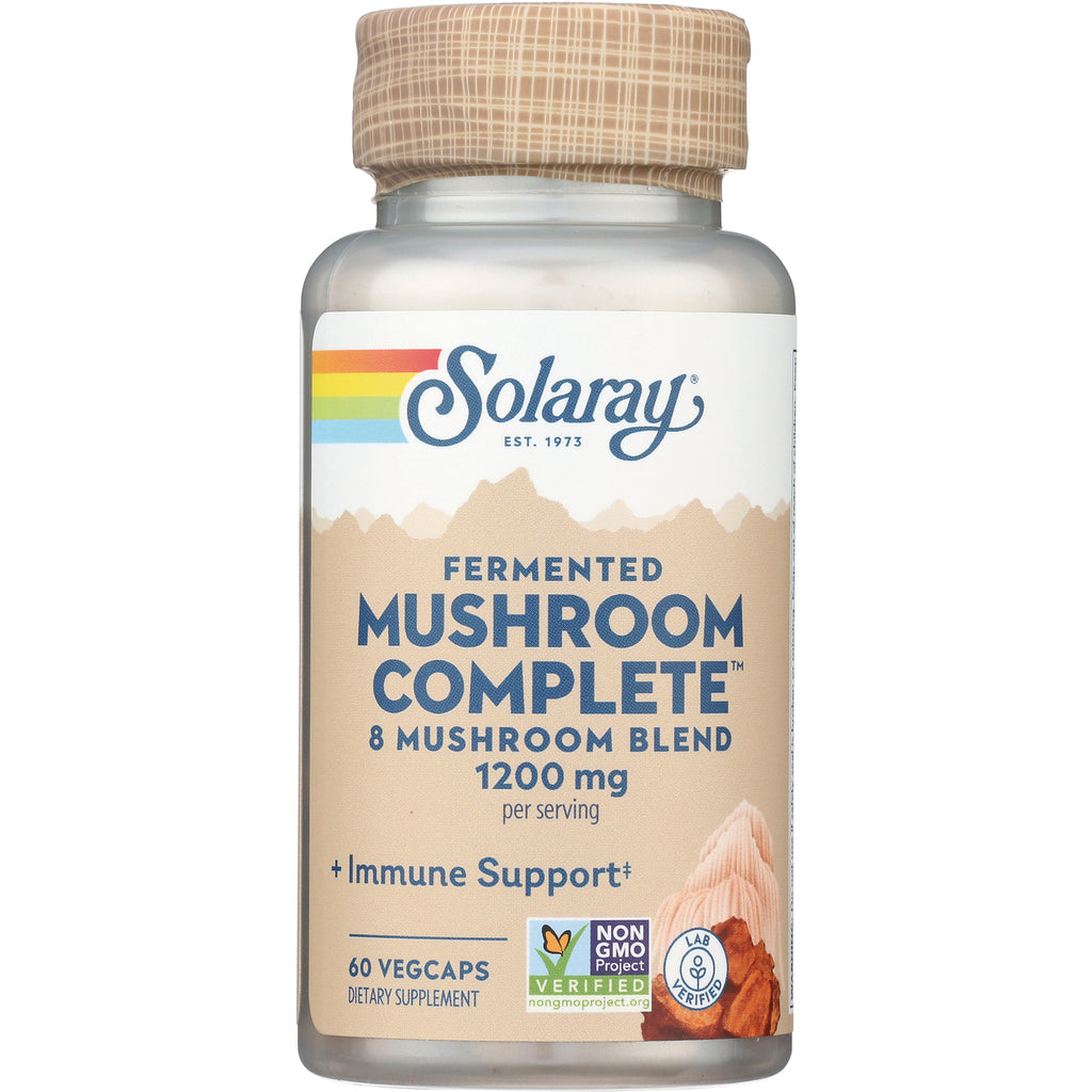 SLR463 | Solaray Fermented Mushroom Complete, 8 Mushroom Blend 1200 mg, Immune Support, 60 VegCaps - Thumbnail