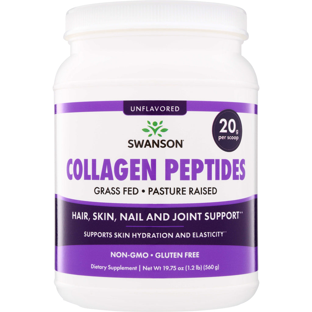 SW1833 | Swanson Collagen Peptides unflavored powder, 20 g per scoop; grass fed, pasture raised - Thumbnail