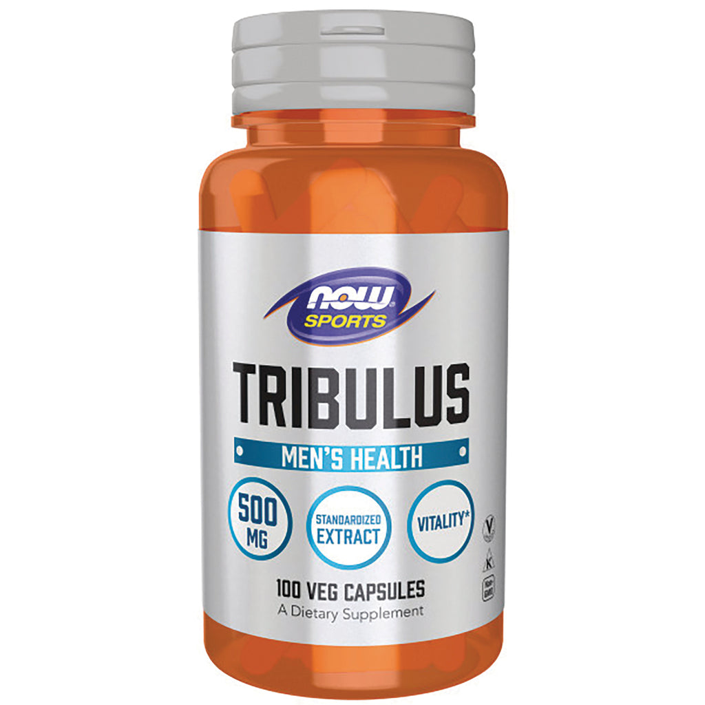NWF356 | NOW Sports Tribulus men's health 500 mg, 100 veg capsules in orange supplement bottle - Thumbnail