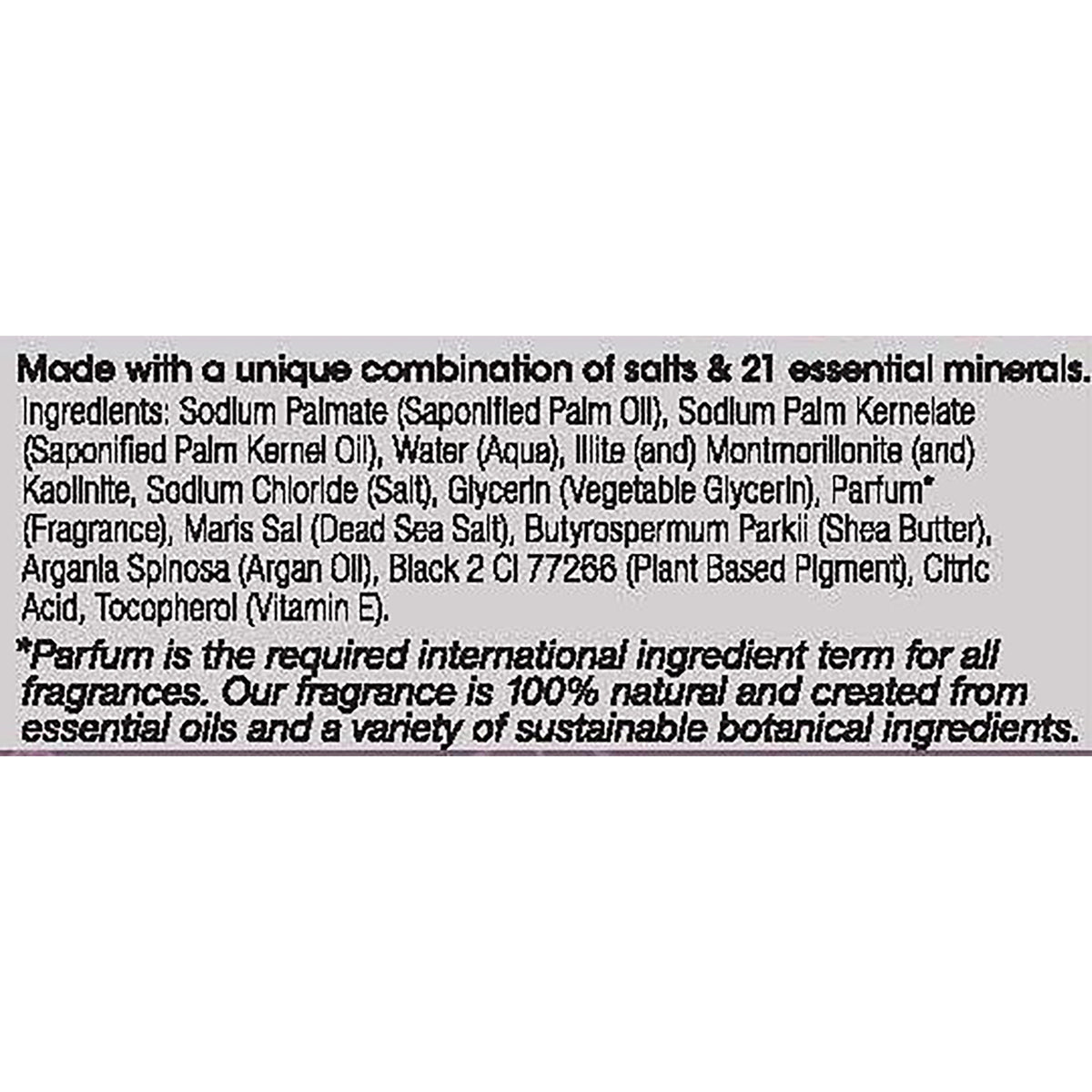 OWN028 | Ingredients and fragrance details for a natural soap bar