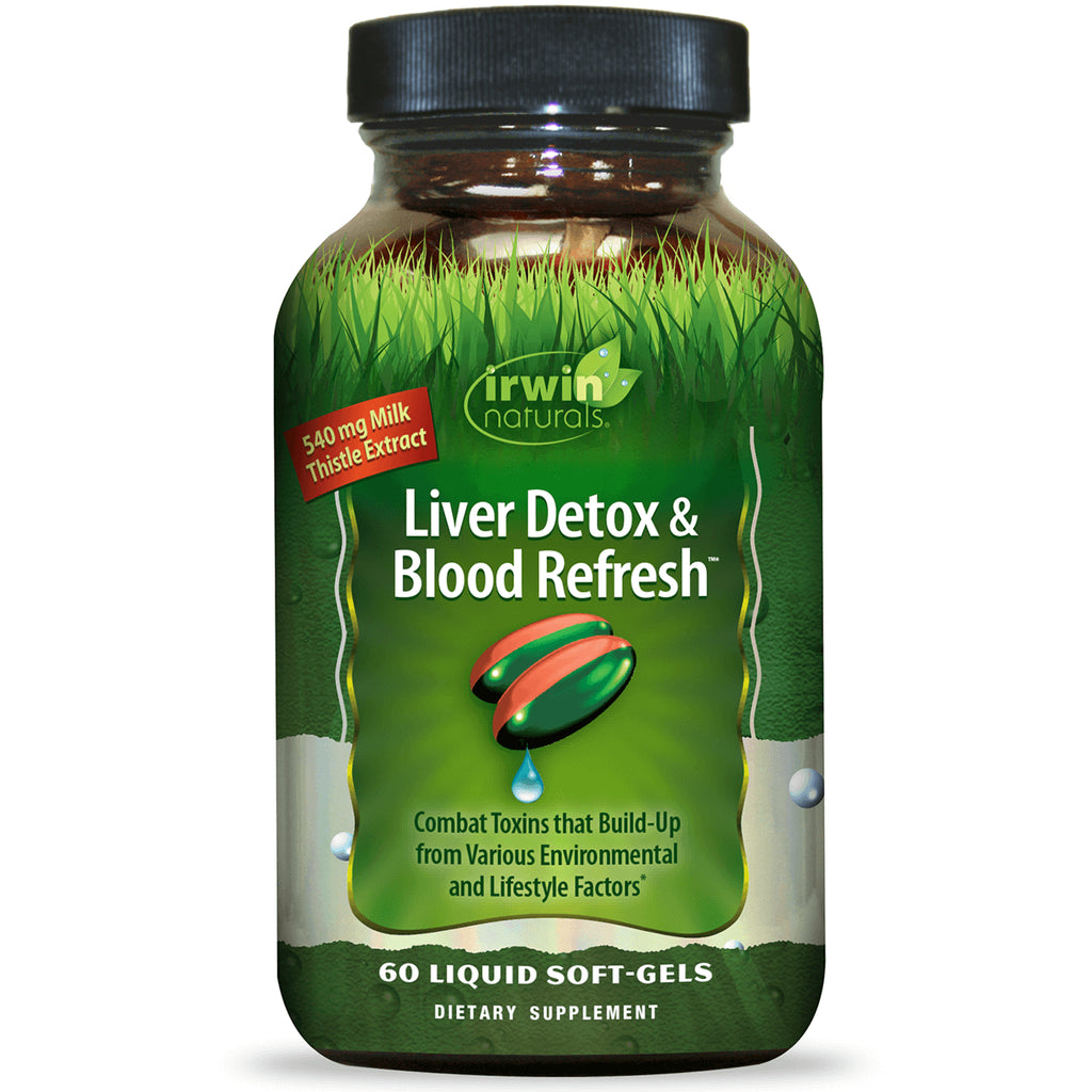 IR156 | Irwin Naturals Liver Detox & Blood Refresh 60 liquid soft-gels bottle front label - Thumbnail