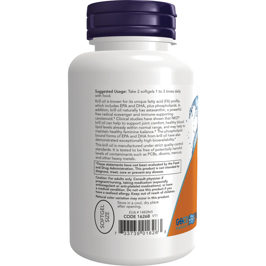 NWF683 | Back label of white supplement bottle showing suggested usage, warnings, barcode and softgel size icon - Thumbnail