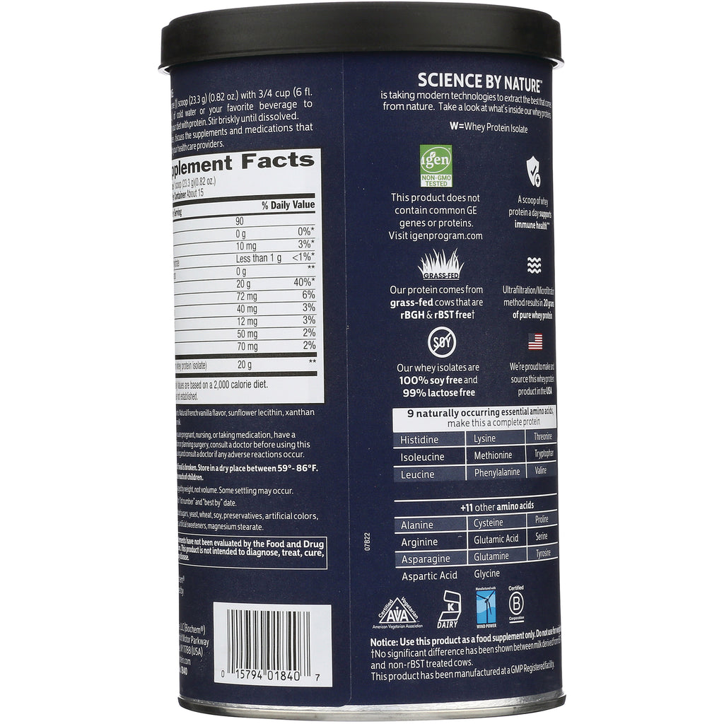 CRL232 | Back label of navy supplement can showing Supplement Facts nutrition table and certification icons - Thumbnail