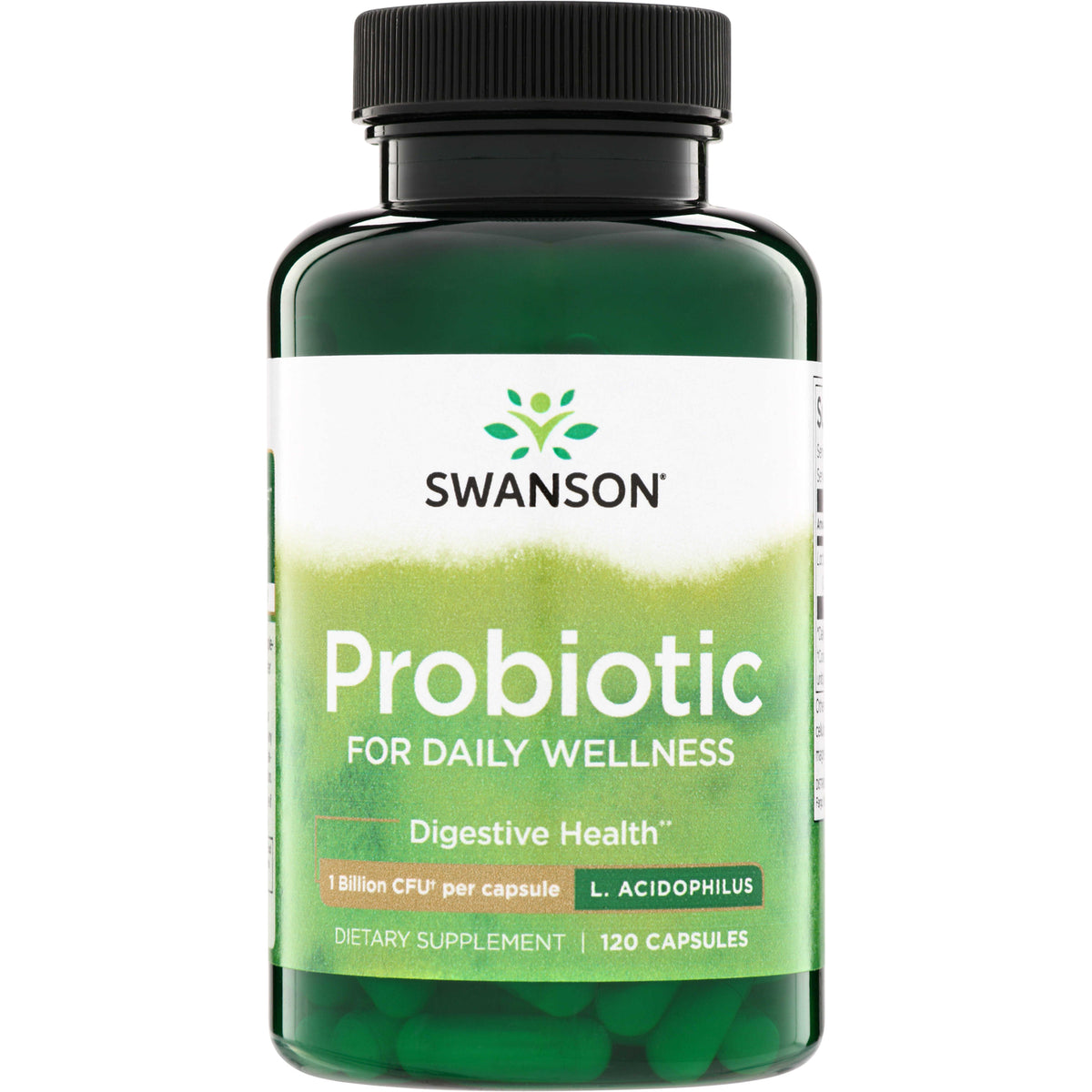 SWA040 | Swanson Probiotic for Daily Wellness, L. acidophilus, 1 Billion CFU per capsule, 120 capsules