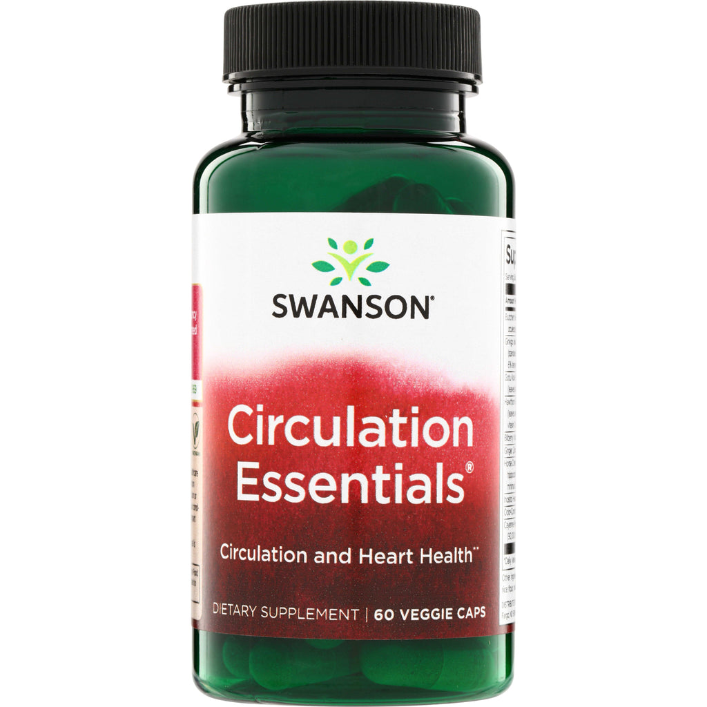 SWC109 | Swanson Circulation Essentials, Circulation and Heart Health, 60 veggie caps, front label - Thumbnail