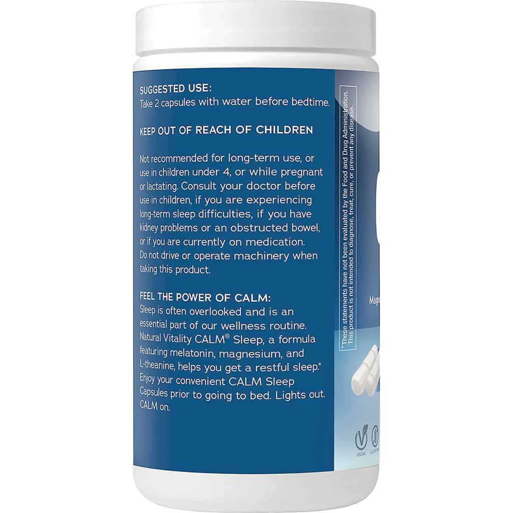 NVT057 | back label of blue supplement bottle showing suggested use, warnings, and capsule image - Thumbnail
