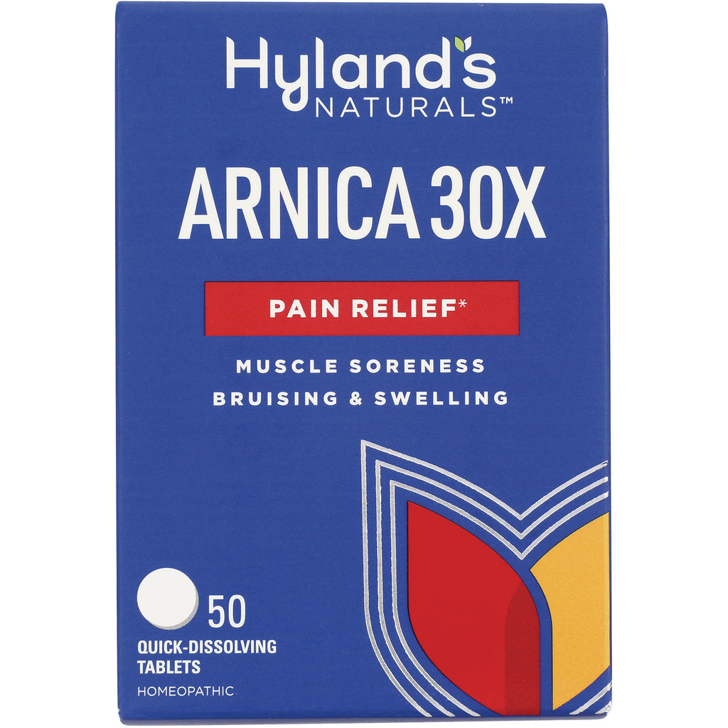 HY244 | Hyland's Naturals Arnica 30X front box showing pain relief label and 50 quick-dissolving tablets - Thumbnail