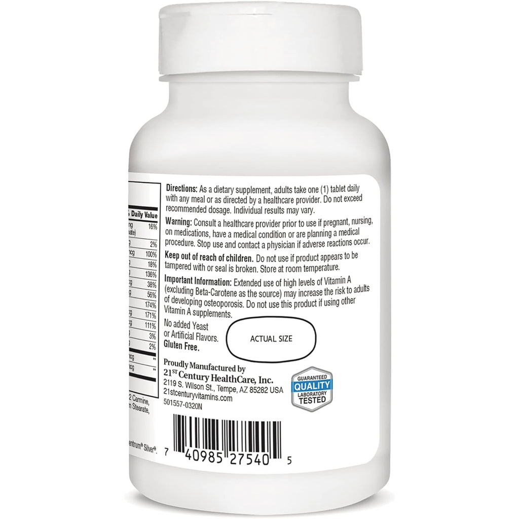 CNT281 | back label of white supplement bottle showing directions, warnings, barcode, and actual size oval - Thumbnail