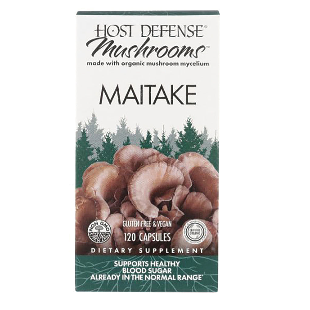 FUN008 | Host Defense Mushrooms Maitake dietary supplement box, 120 capsules, gluten free & vegan - Thumbnail