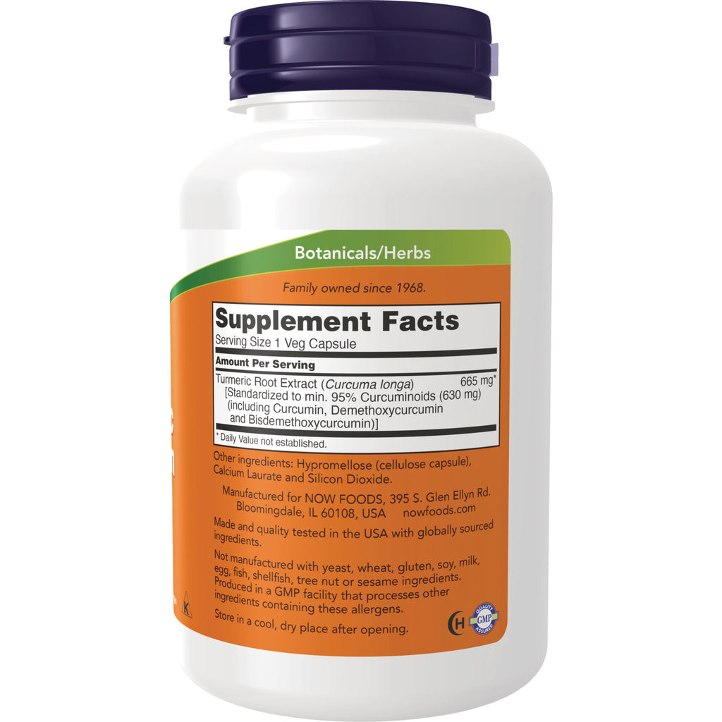 NWF122 | Back label showing Supplement Facts panel and ingredient and manufacturer details on orange bottle label - Thumbnail