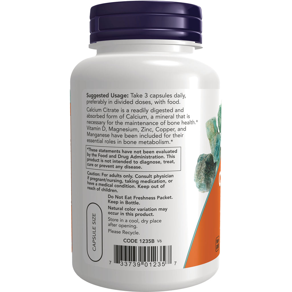 NWF660 | Back of white supplement bottle showing suggested usage, cautions, barcode and capsule size label - Thumbnail