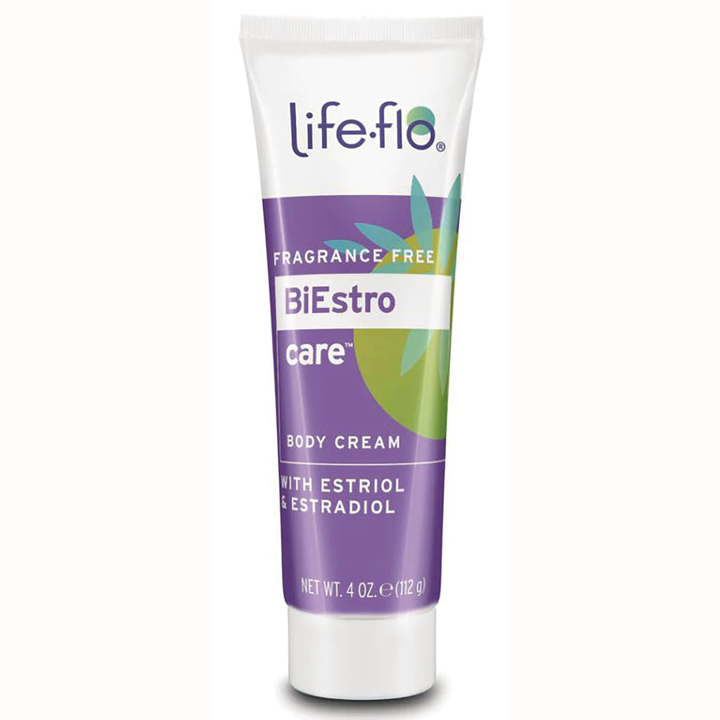 LFH027 | Life-Flo BiEstro care fragrance free body cream tube, purple, labeled with estriol & estradiol, 4 oz - Thumbnail