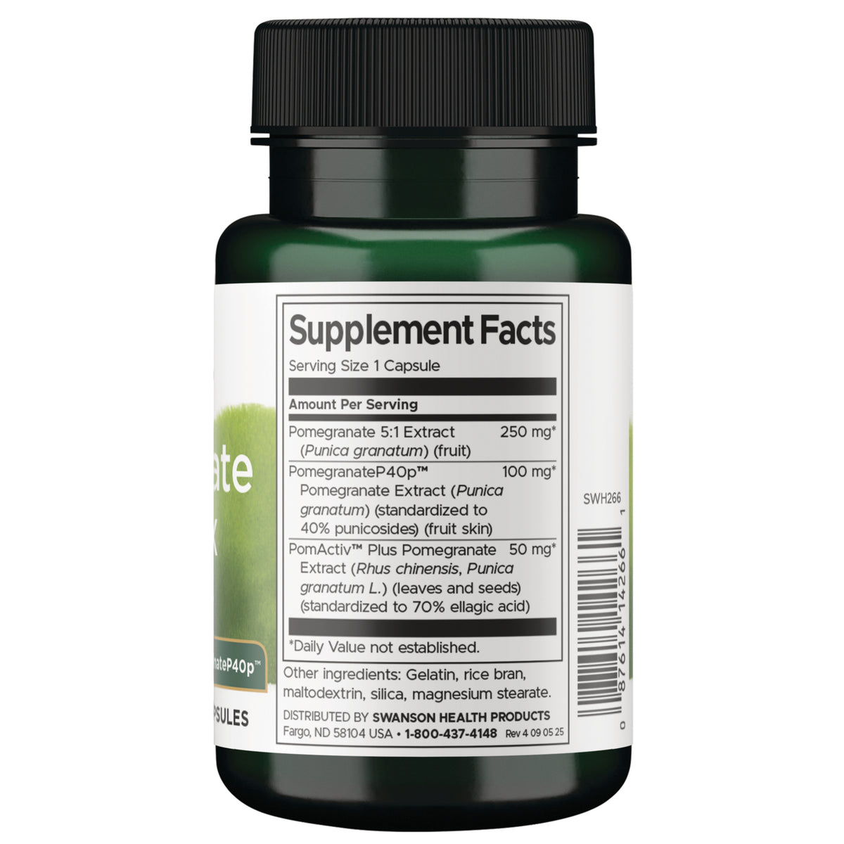 SWH266 | Back label with Supplement Facts