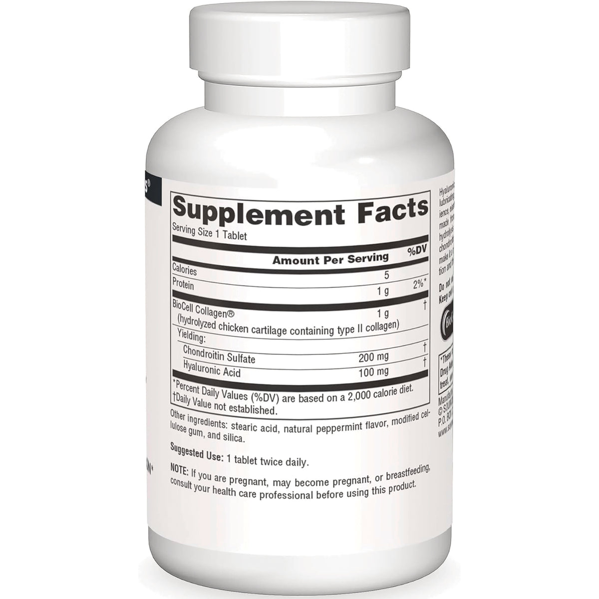 SN740 | Back label showing Supplement Facts panel, ingredients, and suggested use