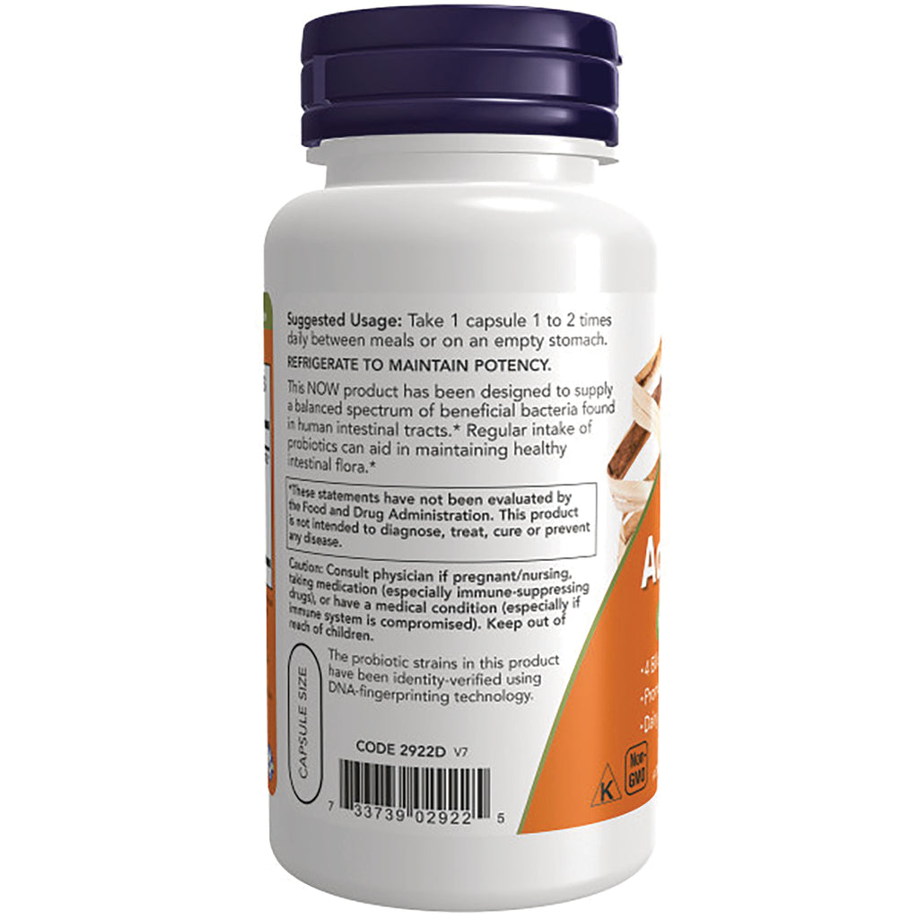 NWF720 | Back of white supplement bottle showing suggested usage, caution text, barcode and partial orange label - Thumbnail