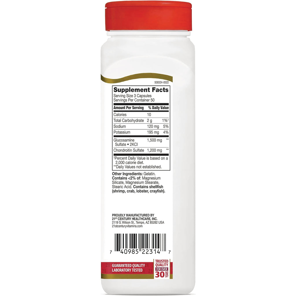 CNT067 | back of white supplement bottle showing Supplement Facts panel, ingredients, allergen shellfish warning and barcode - Thumbnail