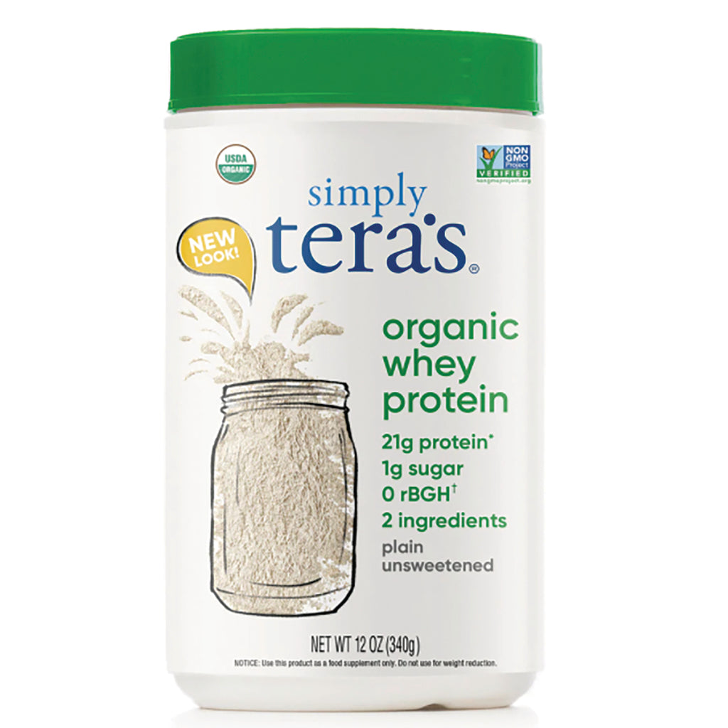 TER011 | Simply Tera's Organic Whey Protein, plain unsweetened, 12 oz canister; 21g protein, 1g sugar - Thumbnail
