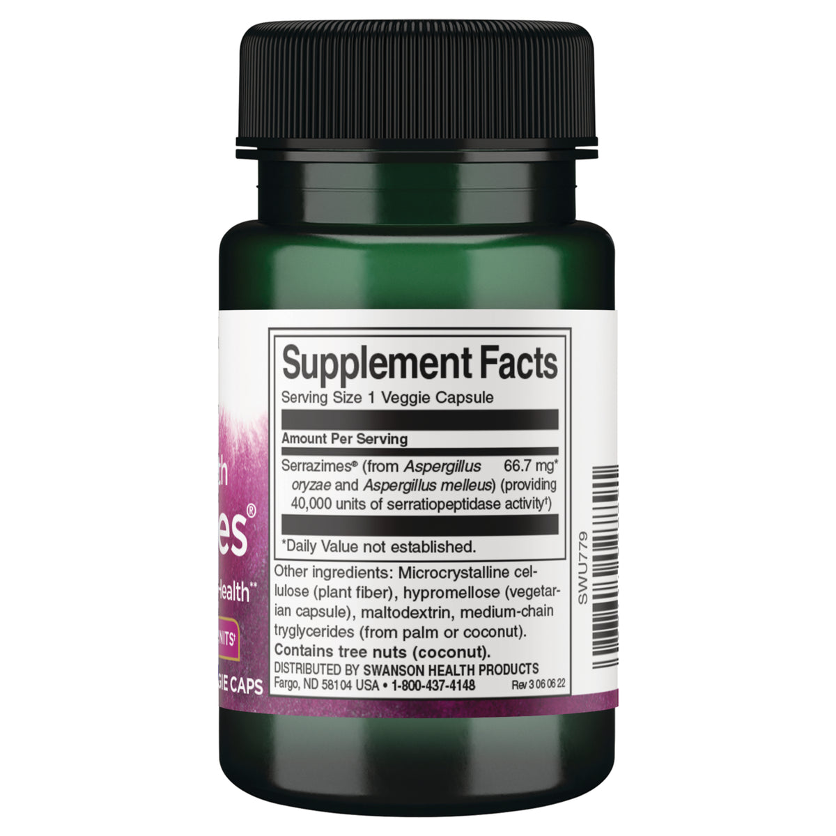 SWU779 | Back label with Supplement Facts