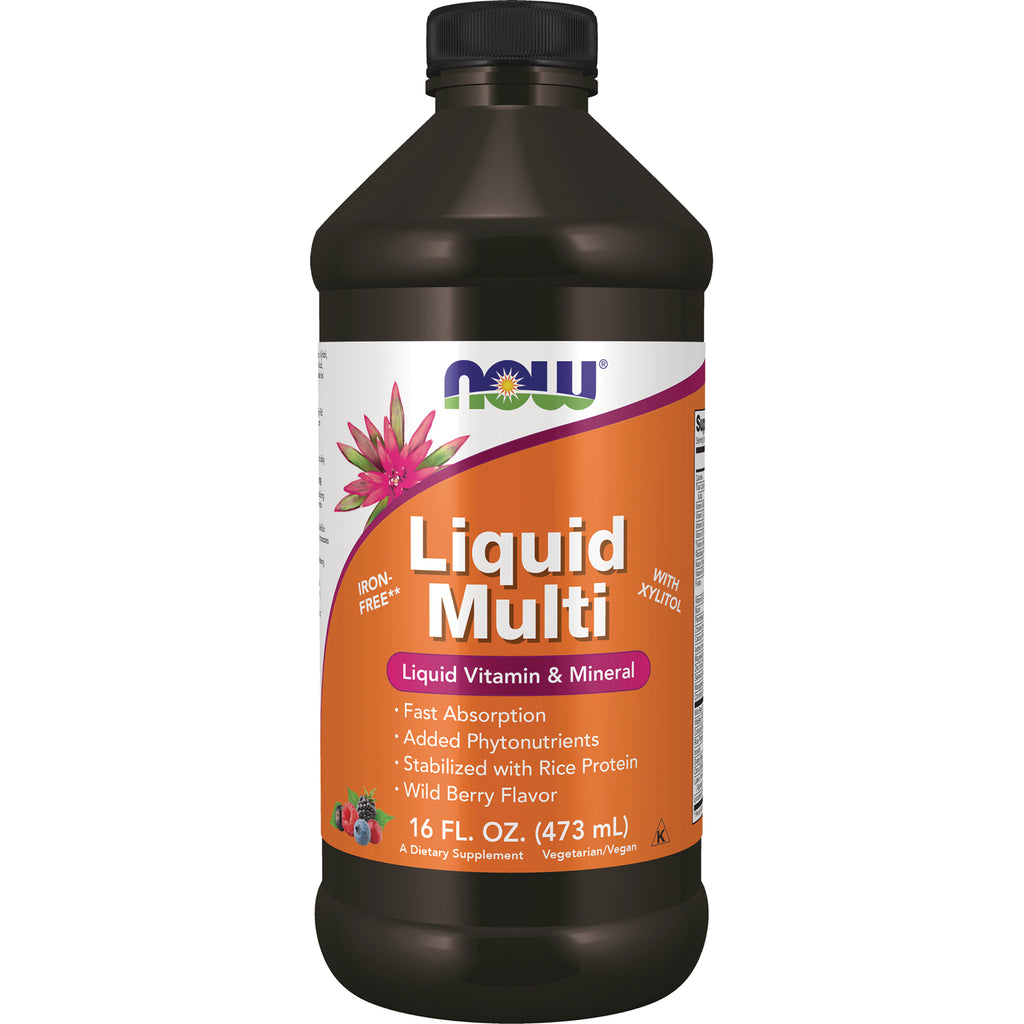 NWF437 | NOW Liquid Multi liquid vitamin and mineral, wild berry flavor 16 fl oz bottle - Thumbnail