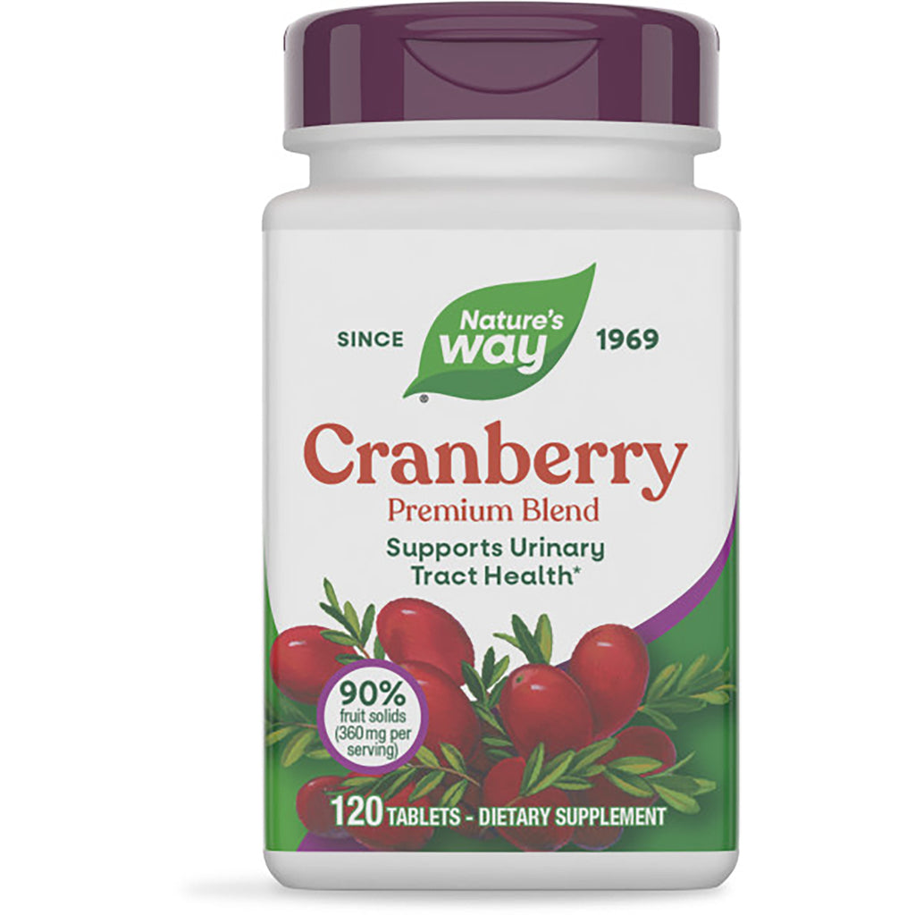 NW725 | Nature's Way Cranberry Premium Blend bottle, 120 tablets dietary supplement, front label - Thumbnail