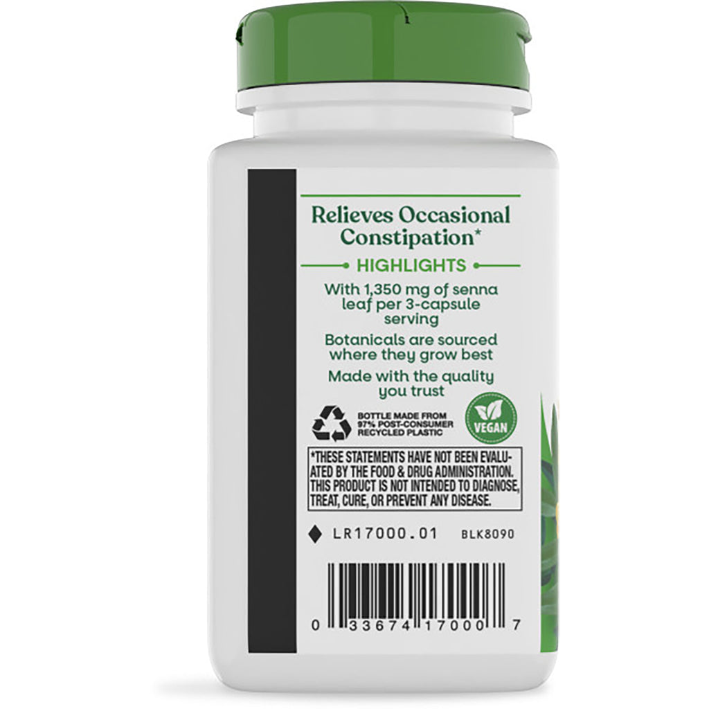 NW167 | bottle back label showing FOR OCCASIONAL CONSTIPATION header, product description text and barcode - Thumbnail