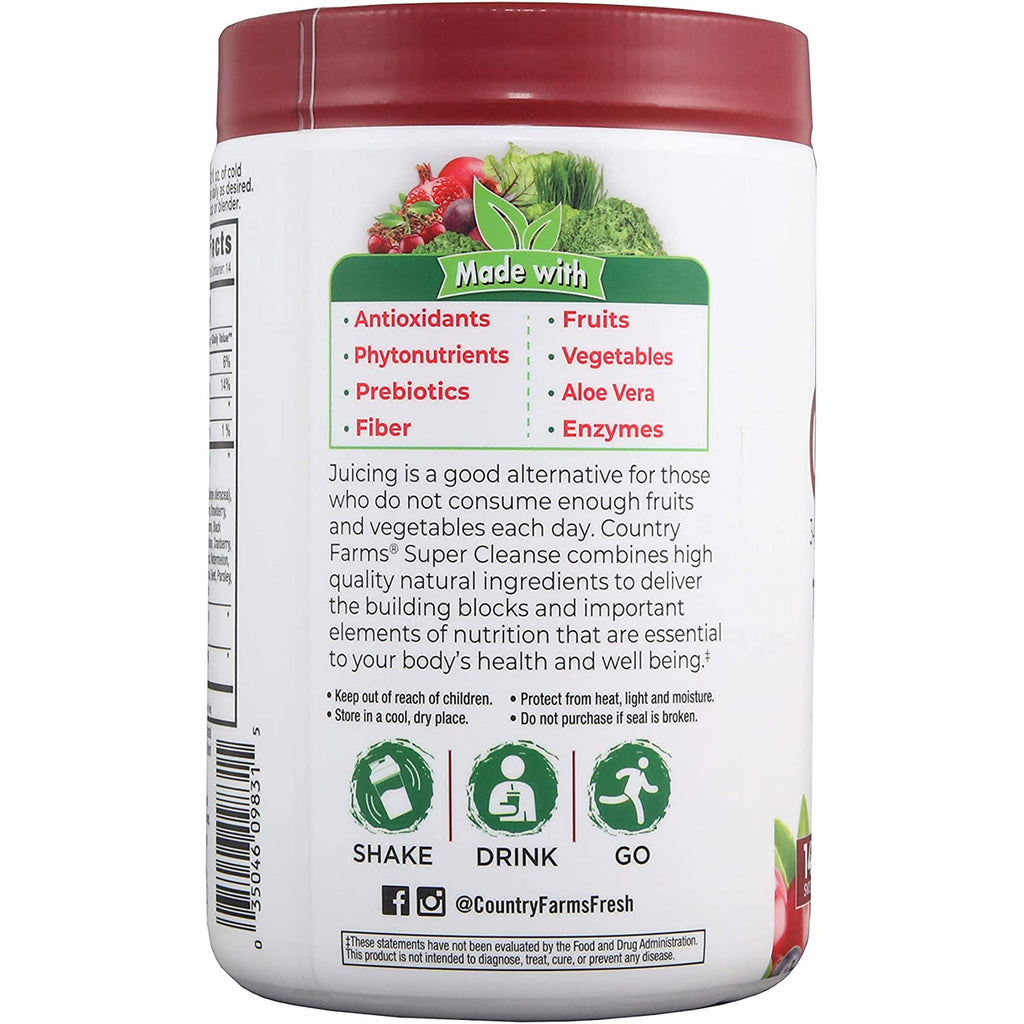 CFR006 | Back label showing Made with list of antioxidants, fruits, vegetables and usage icons Shake Drink Go - Thumbnail