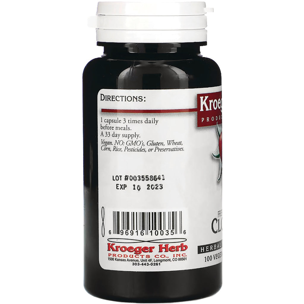 KRG002 | back label of supplement bottle showing directions, lot #003558641, EXP 10 2023 and barcode - Thumbnail