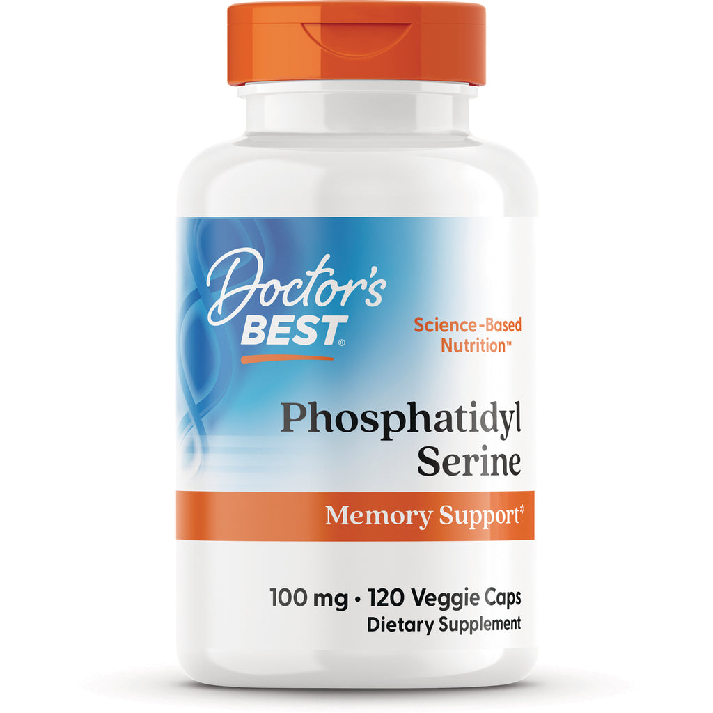 DB142 | Doctor's Best Phosphatidyl Serine 100 mg bottle, 120 veggie caps Memory Support dietary supplement - Thumbnail