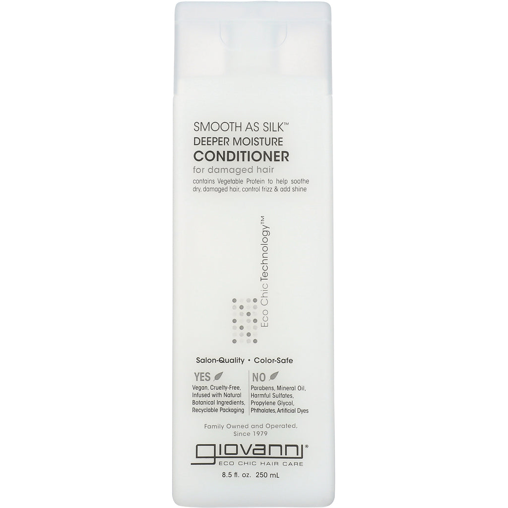 Giovanni Smooth as Silk deeper moisture conditioner bottle labeled CONDITIONER for damaged hair, 8.5 fl oz - Thumbnail