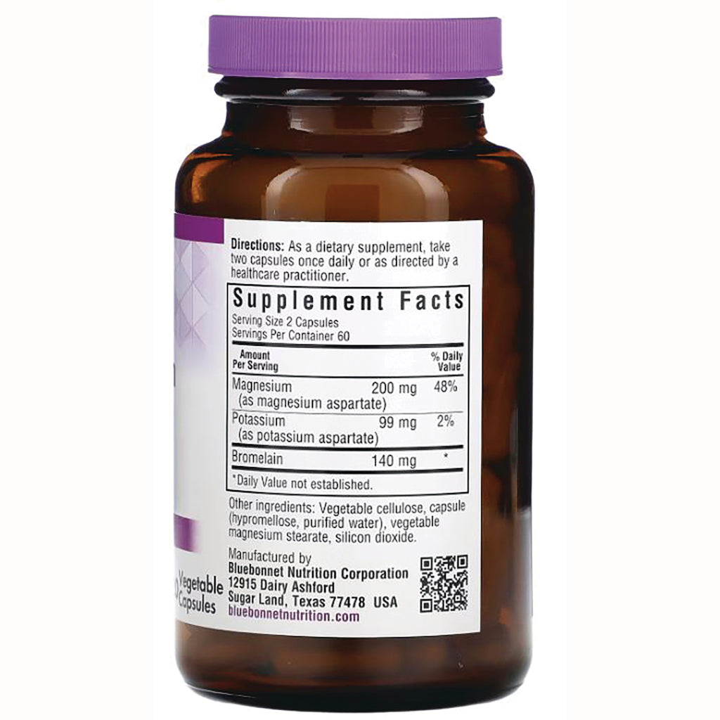 BLU100 | Back of amber supplement bottle showing Supplement Facts panel, directions, ingredients and manufacturer information - Thumbnail