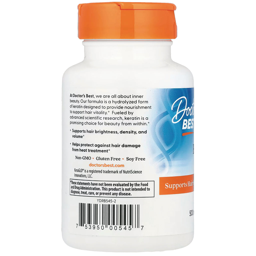 DB280 | Back label of white supplement bottle showing product claims, small ingredient text, and barcode - Thumbnail