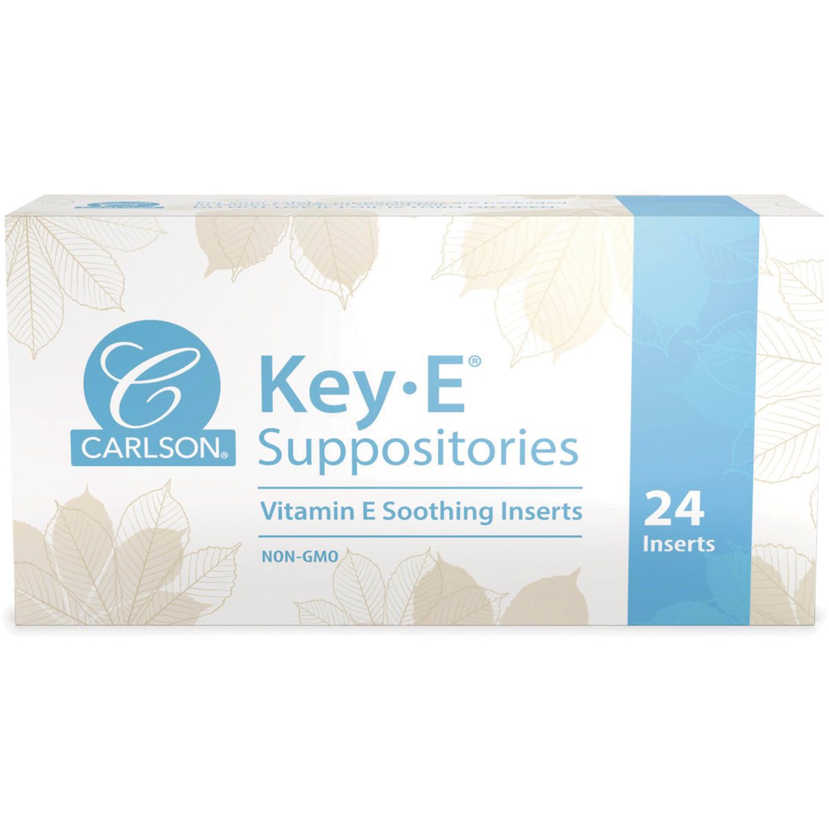 CSN003 | Carlson Key-E suppositories, Vitamin E soothing inserts, 24 count, Non-GMO