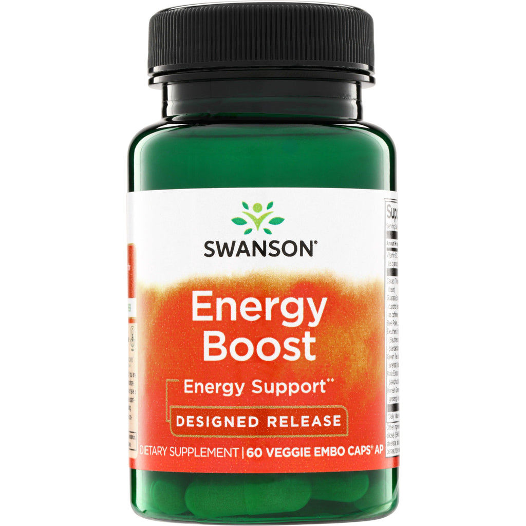 SWU1057 | Swanson Energy Boost supplement bottle, Designed Release, Energy Support, 60 veggie capsules - Thumbnail