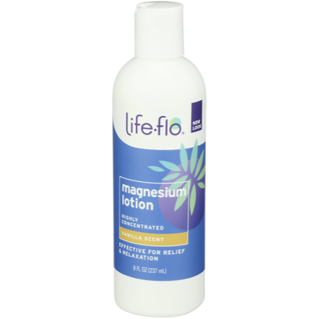 LFH082 | life-flo magnesium lotion bottle, vanilla scent, front view showing label and 8 fl oz - Thumbnail