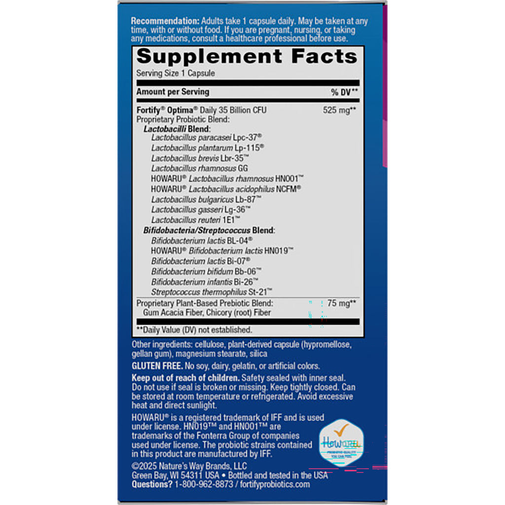 NW802 | Back panel with Supplement Facts, ingredients, warnings, and storage instructions on navy box - Thumbnail